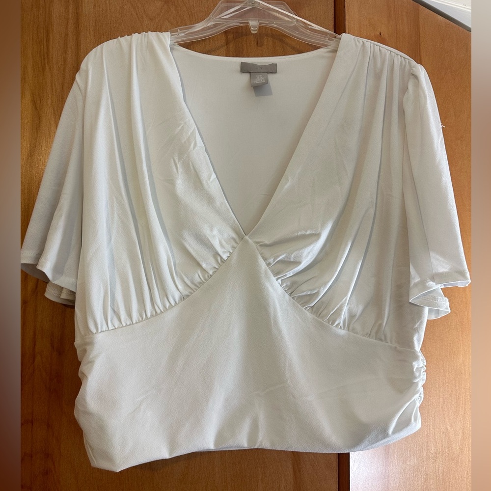 Cute H&M Cropped White Top